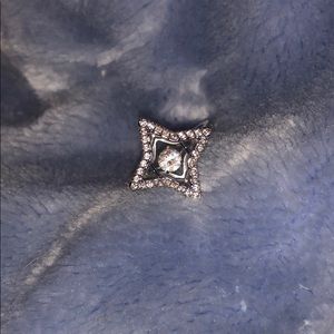 Moving diamond Swarovsky crystal. Star shaped
